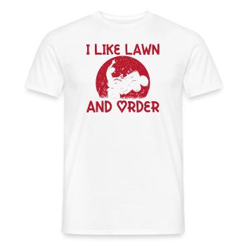 Lawn and tidy lawn mowers - Men's T-Shirt - white - Front - AI Model Male 178 dark (178cm)