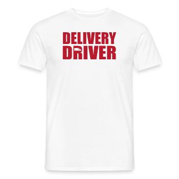 Delivery driver - Men's T-Shirt - white - Front - AI Model Male 178 dark (178cm)