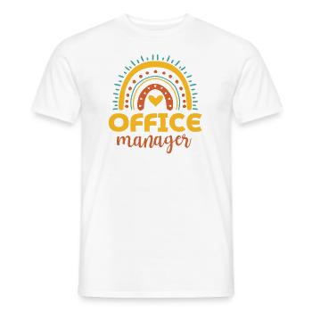 Jolie tenue arc-en-ciel de chef de bureau - T-shirt homme - blanc - Devant - AI Model Male 178 dark (178cm)