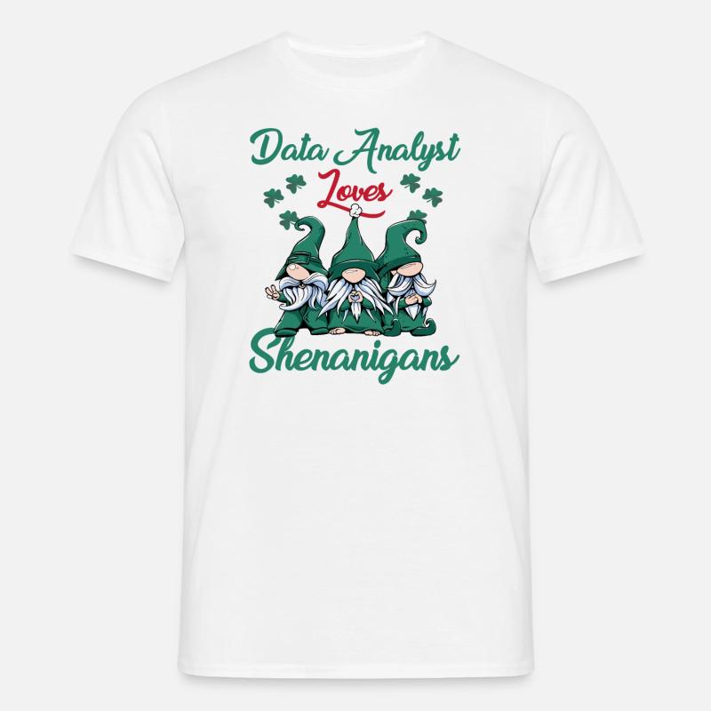 Data Analyst St. Patrick's Day - Men's T-Shirt - white