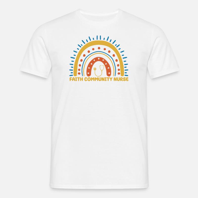 Gemeindekrankenschwester Boho Regenbogen - Männer T-Shirt - Weiß