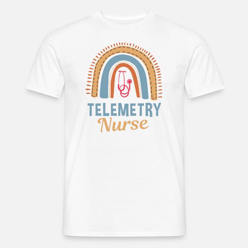 Telemetry Krankenschwester Regenbogen - Männer T-Shirt - Weiß