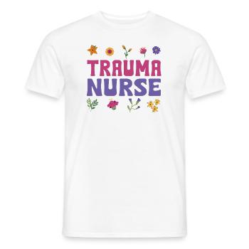 Trauma Krankenschwester Blumen Design - Männer T-Shirt - Weiß - Vorne - AI Model Male 178 dark (178cm)