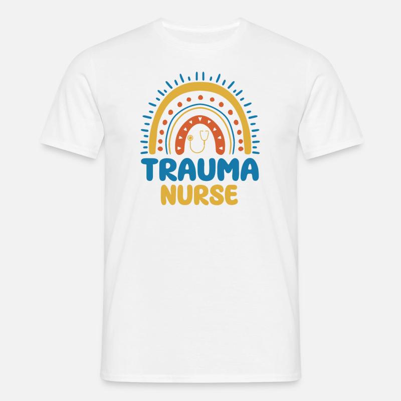 Trauma Krankenschwester Boho Regenbogen Design - Männer T-Shirt - Weiß