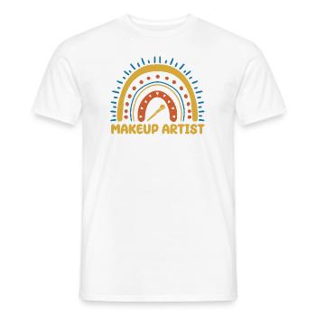 Maskenbildner Boho Regenbogen Make Up - Männer T-Shirt - Weiß - Vorne - AI Model Male 178 dark (178cm)