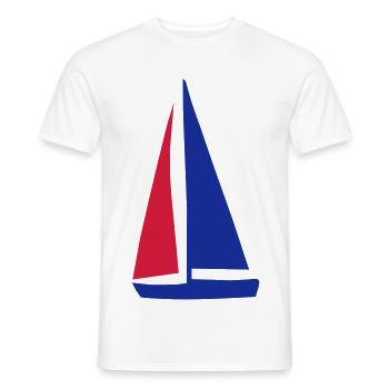 bateau à voile - T-shirt homme - blanc - Devant - AI Model Male 178 dark (178cm)