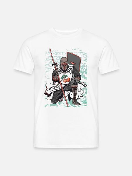 Ritter mit Kirschen zum Kirschfest - Männer T-Shirt - Weiß