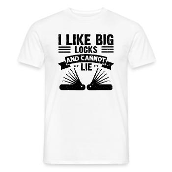 Grandes serrures pas de conception de verrouillage menteur - T-shirt homme - blanc - Devant - AI Model Male 178 dark (178cm)