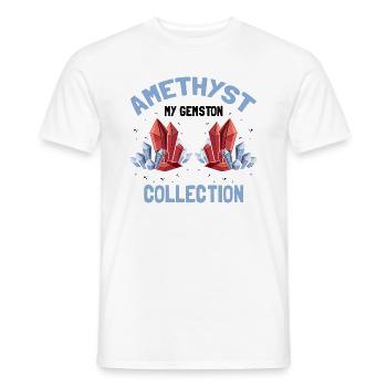 Collectionneur de pierres précieuses et recherche sur les pierres précieuses - T-shirt homme - blanc - Devant - AI Model Male 178 dark (178cm)