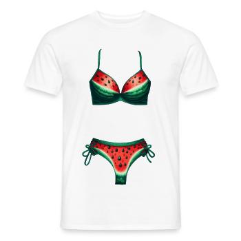 Watermelon Bikini Shirt Watermelon Gift - Men's T-Shirt - white - Front - AI Model Male 178 dark (178cm)