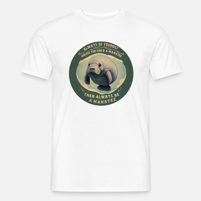 Sei Du selbst oder sei ein Manatee Lebensweisheit - Männer T-Shirt - Weiß
