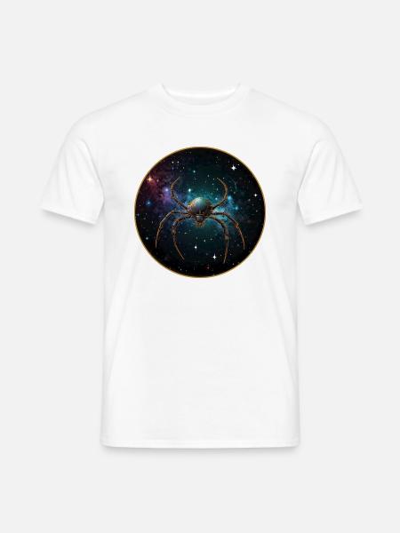 Weltraumspinne im Weltall im Orbit - Männer T-Shirt - Weiß