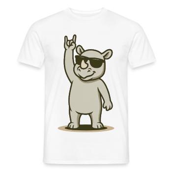 Cooles Nashorn Rockerbaby - Männer T-Shirt - Weiß - Vorne - AI Model Male 178 dark (178cm)