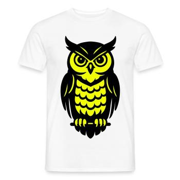 Pop Art hiboux design - T-shirt homme - blanc - Devant - AI Model Male 178 dark (178cm)