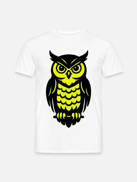Pop Art Eulen Design - Männer T-Shirt - Weiß