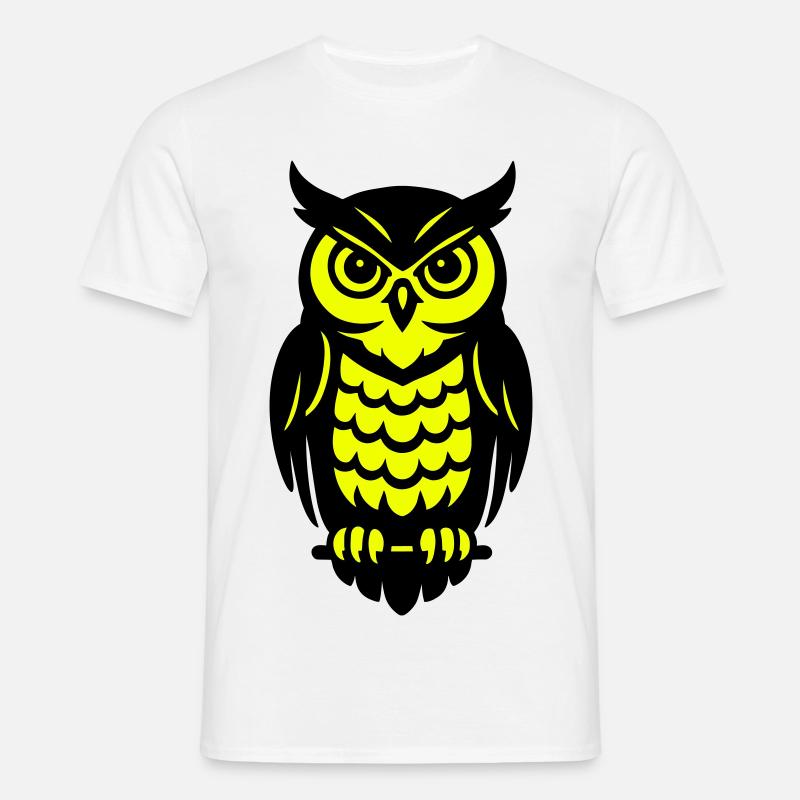 Pop Art Eulen Design - Männer T-Shirt - Weiß