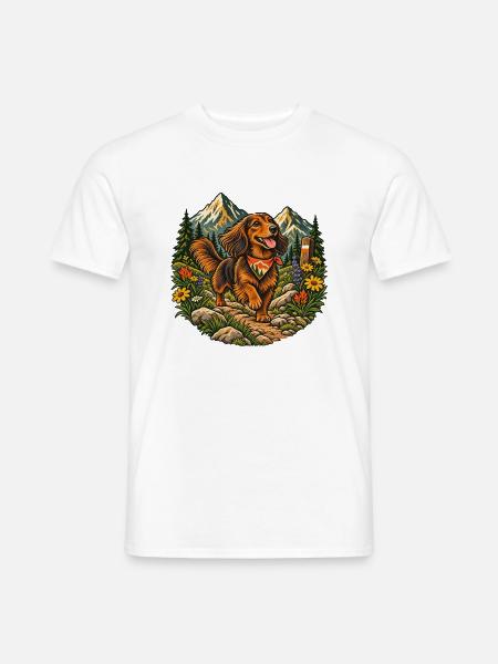 Wanderdackel - Männer T-Shirt - Weiß