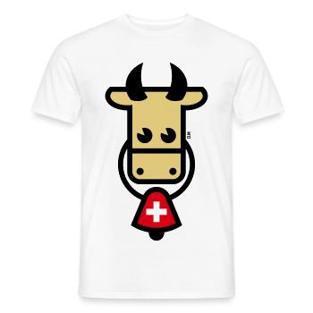 Schweizer Kuh Mit Glocke (Schweiz / Fahne / 3C) - Männer T-Shirt - Weiß - Vorne - AI Model Male 178 dark (178cm)