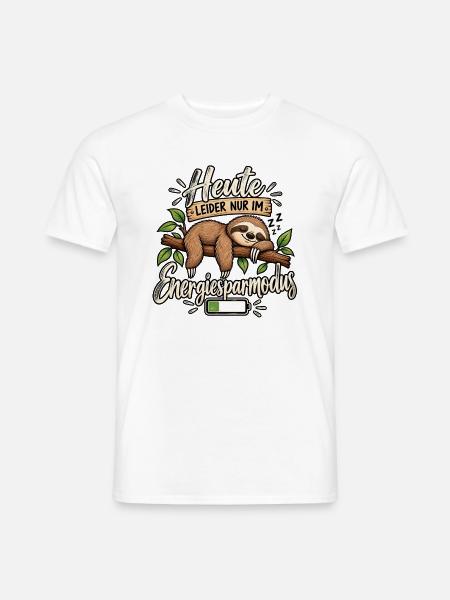 Heute leider im Energiesparmodus - Männer T-Shirt - Weiß