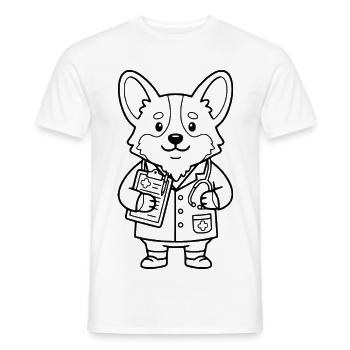 Süßer Corgi-Arzt und veterinärer ästhetischer Hundeliebhaber - Männer T-Shirt - Weiß - Vorne - AI Model Male 178 dark (178cm)