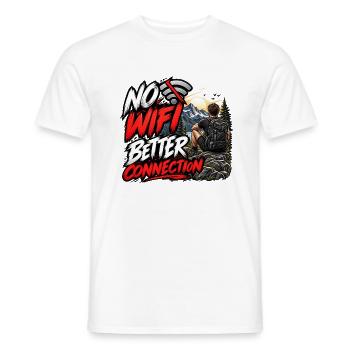 Kein WLAN Bessere Verbindung – Outdoor-Abenteuer - Männer T-Shirt - Weiß - Vorne - AI Model Male 178 dark (178cm)