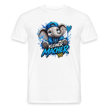 Kleiner Macher Elefant - Männer T-Shirt - Weiß - Vorne - AI Model Male 178 dark (178cm)