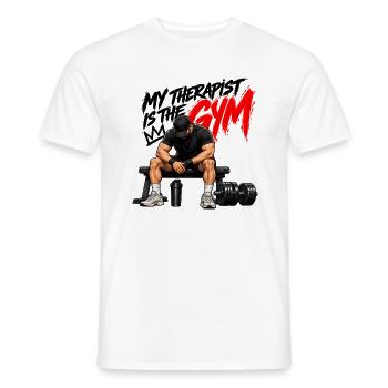 Sportler der Fitnessstudiotherapie - Männer T-Shirt - Weiß - Vorne - AI Model Male 178 dark (178cm)