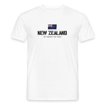 New Zealand - Nouvelle-Zélande - T-shirt homme - blanc - Devant - AI Model Male 178 dark (178cm)