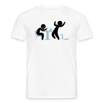 A poker player wins a game - Men's T-Shirt - white - Front - AI Model Male 178 dark (178cm)
