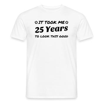 25 / anniversaire / Sport / Fête / vingt-cinq - T-shirt homme - blanc - Devant - AI Model Male 178 dark (178cm)