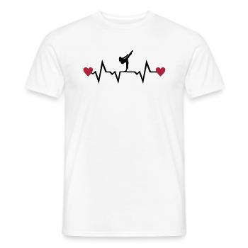 Martial Arts & Heartbeat, woman - Men's T-Shirt - white - Front - AI Model Male 178 dark (178cm)