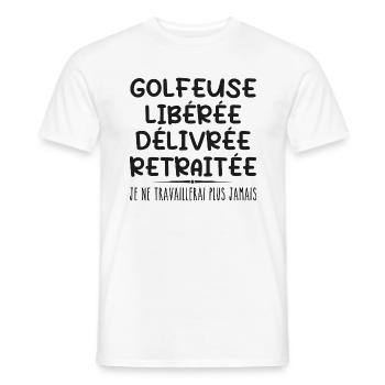 Golfer feiert Ruhestand mit Humor Geschenk - Männer T-Shirt - Weiß - Vorne - AI Model Male 178 dark (178cm)