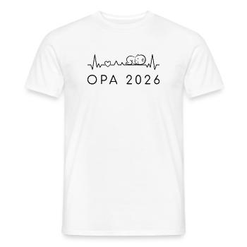 Grandpa 2026 Baby Heartbeat Pulse Offspring Announce - Men's T-Shirt - white - Front - AI Model Male 178 dark (178cm)