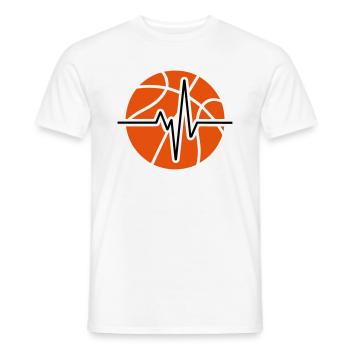 Basketball Herzschlag Puls - Männer T-Shirt - Weiß - Vorne - AI Model Male 178 dark (178cm)