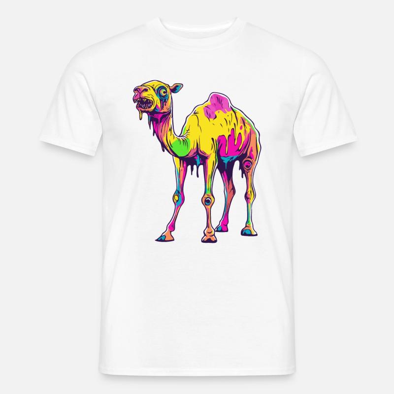 Kamel Halloween Comic Lustig - Männer T-Shirt - Weiß