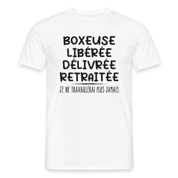 Boxer celebrates retirement with humor gift - Men's T-Shirt - white - Front - AI Model Male 178 dark (178cm)