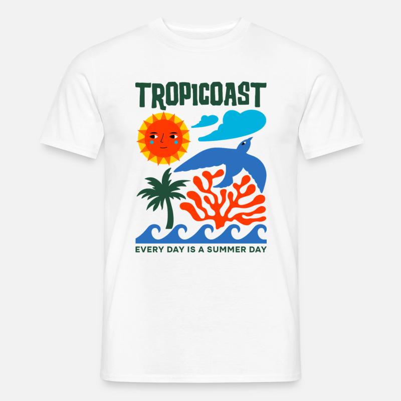 Sommerliche retro-elemente - Männer T-Shirt - Weiß