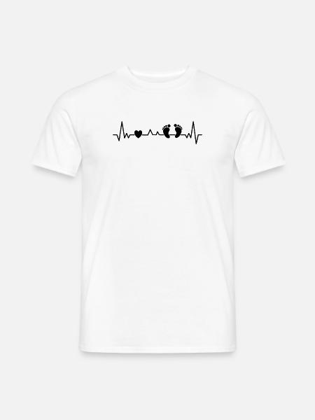Annonce de battement de cœur de pieds de bébé Grossesse - T-shirt homme - blanc