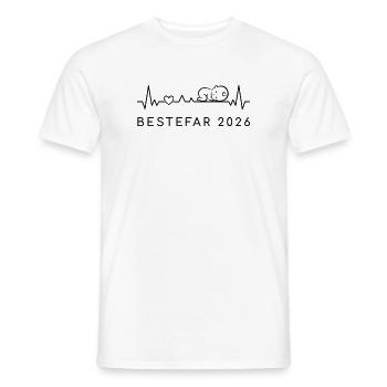 Grand-père 2026 Battement de cœur Grossesse Norvégien - T-shirt homme - blanc - Devant - AI Model Male 178 dark (178cm)