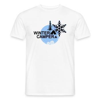 winter camping winter tents snow bivouac - Men's T-Shirt - white - Front - AI Model Male 178 dark (178cm)