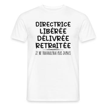 Directrice célèbre sa retraite avec humour cadeau - T-shirt homme - blanc - Devant - AI Model Male 178 dark (178cm)