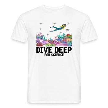 Diving Diver Scientist Marine Biologist Ozea - Men's T-Shirt - white - Front - AI Model Male 178 dark (178cm)