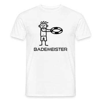 Strichmännchen Bademeister - Männer T-Shirt - Weiß - Vorne - AI Model Male 178 dark (178cm)