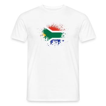 Afrique du Sud Drapeau africain Drapeau sud-africain - T-shirt homme - blanc - Devant - AI Model Male 178 dark (178cm)