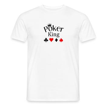 Poker King Poker Jeu de cartes - T-shirt homme - blanc - Devant - AI Model Male 178 dark (178cm)