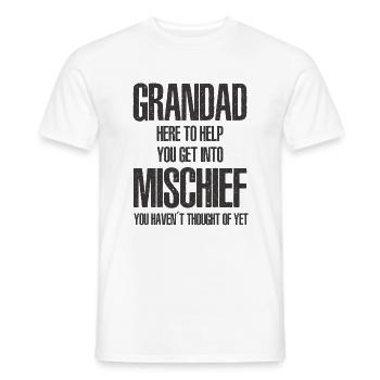 Grand-père ici pour vous aider à vous mettre dans des méfaits - T-shirt homme - blanc - Devant - AI Model Male 178 dark (178cm)