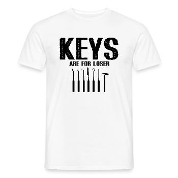 Keys are for Looser Lockpicking Lock Picking - Men's T-Shirt - white - Front - AI Model Male 178 dark (178cm)