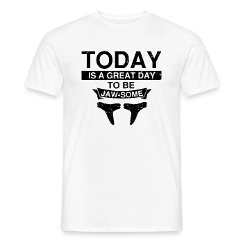 Un paléontologue conçoit un étudiant chasseur de fossiles - T-shirt homme - blanc - Devant - AI Model Male 178 dark (178cm)