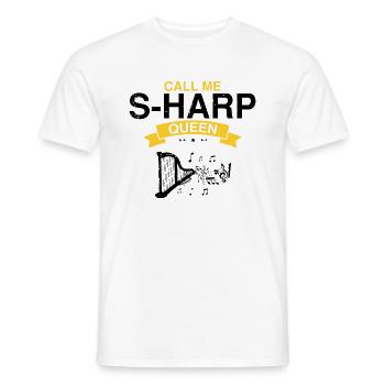 Harp design for harpist and harp player - Men's T-Shirt - white - Front - AI Model Male 178 dark (178cm)