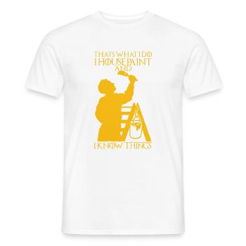 Peintre et vernisseur, le métier le meilleur et le plus ennuyeux - T-shirt homme - blanc - Devant - AI Model Male 178 dark (178cm)